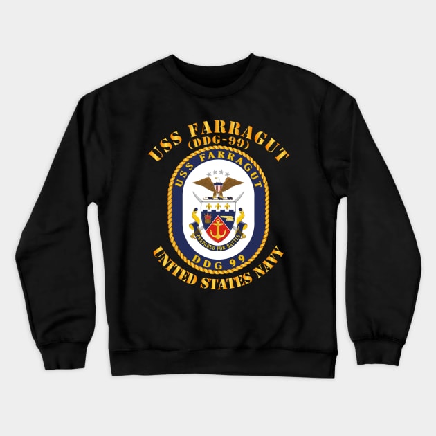 USS Farragut  (DDG - 99) Crewneck Sweatshirt by twix123844